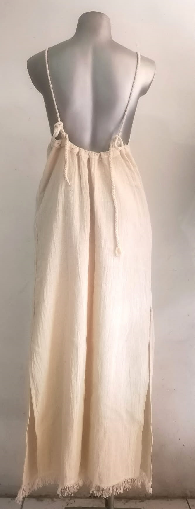 ATLAS LONG DRESS BACKLESS COTTON / LINEN ONE SIZE FAFUCOLLECTION